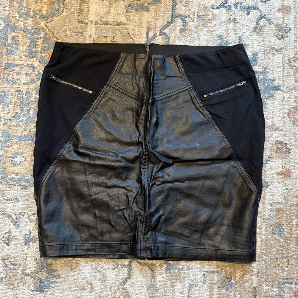Lane Bryant Black Pleather Skirt SZ  18